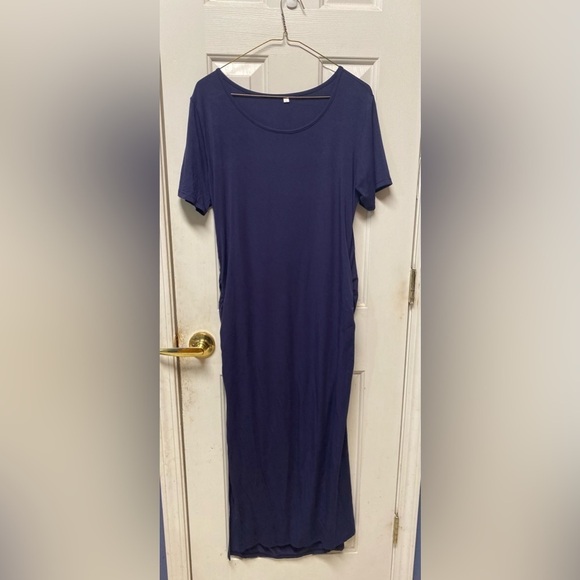 Maternity Time and Tru Daytime Short Sleeve Pullover Midi Dress  L - Picture 2 of 7